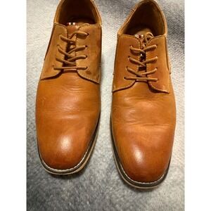 Jousen Milan Mens Tan Brown Leather Derby Dress Shoes Size 10 Lace Up Classic